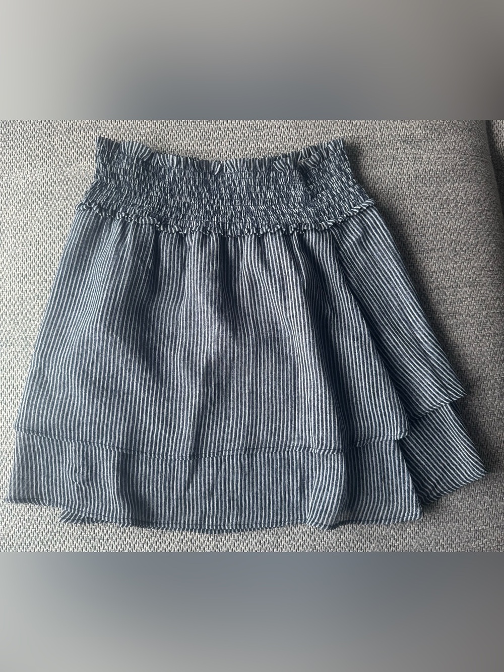 ⚓ NWOT DKNY Navy & White Striped Tiered Mini Skirt | Size Medium ⚓